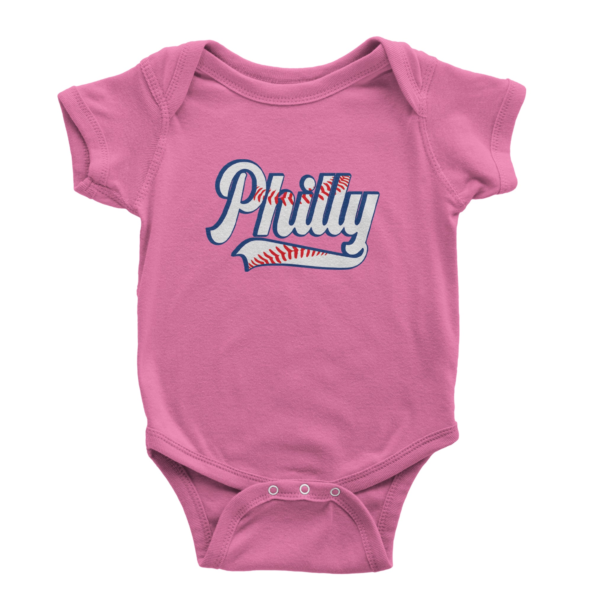 Philly Baseball Stitching Infant One-Piece Romper Bodysuit Or Toddler T-shirt Raspberry
