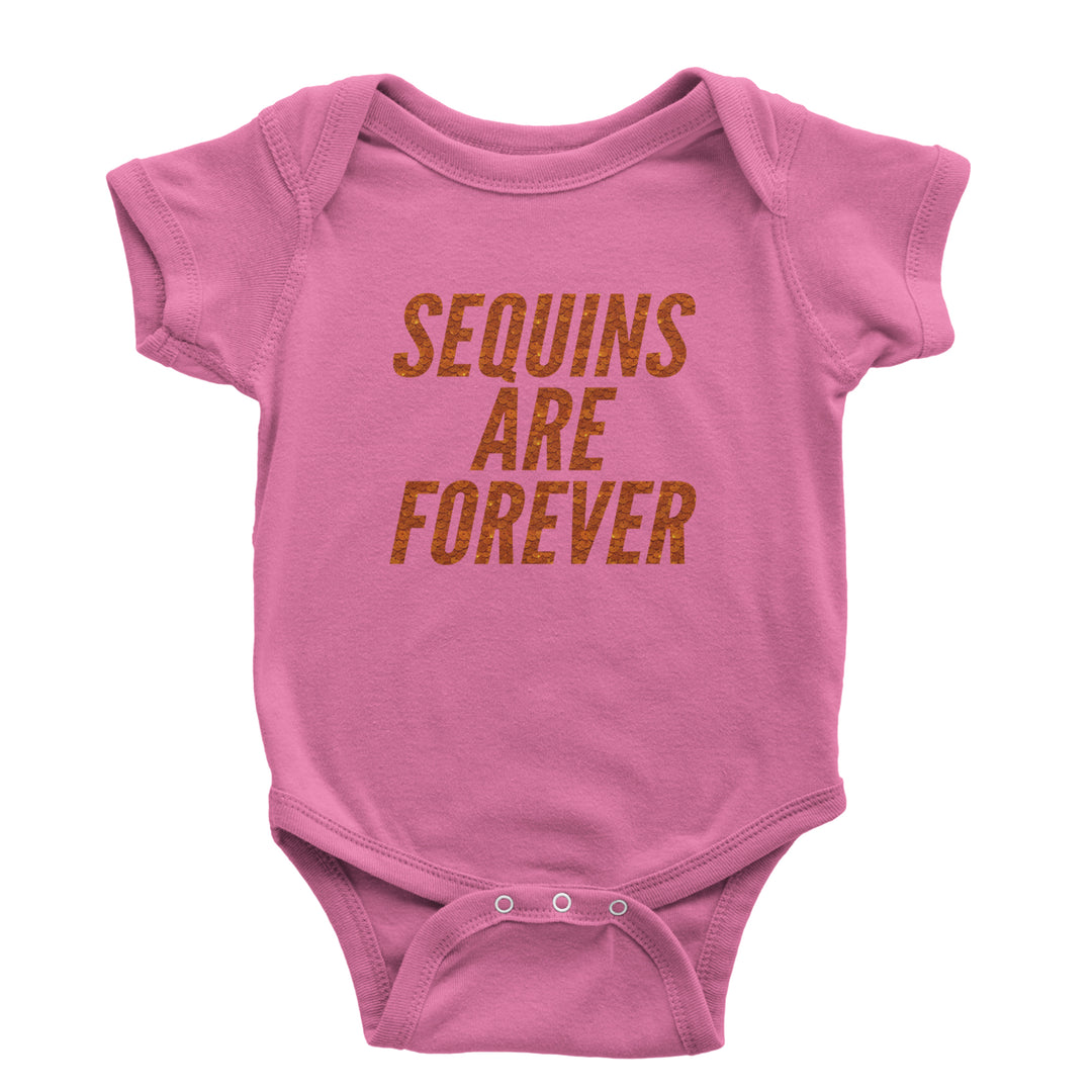 Sequins Are Forever Retro Glam Infant One-Piece Romper Bodysuit Or Toddler T-shirt Raspberry