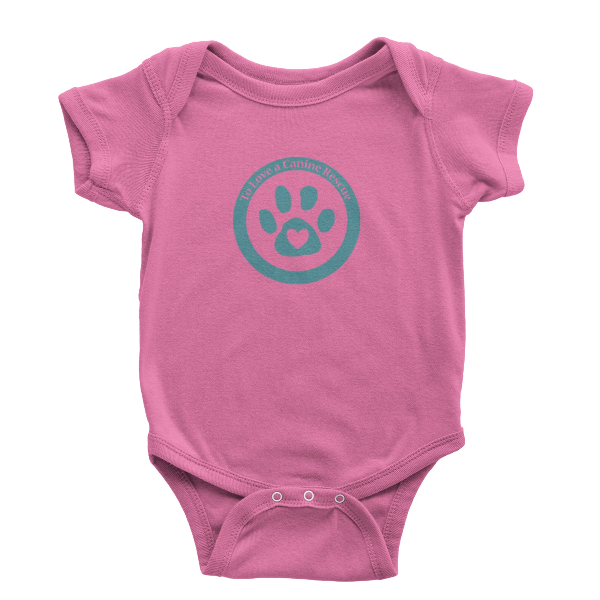 TLC To Love a Canine Dog Rescue Teal Infant One-Piece Romper Bodysuit Or Toddler T-shirt Raspberry