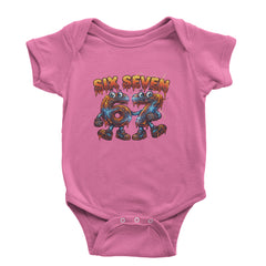 67 Lava Lightning Six Seven Meme Infant One-Piece Romper Bodysuit Or Toddler T-shirt Raspberry