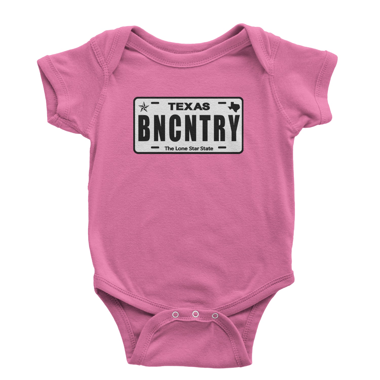 Texas License Plate BNCNTRY Infant One-Piece Romper Bodysuit Or Toddler T-shirt Raspberry