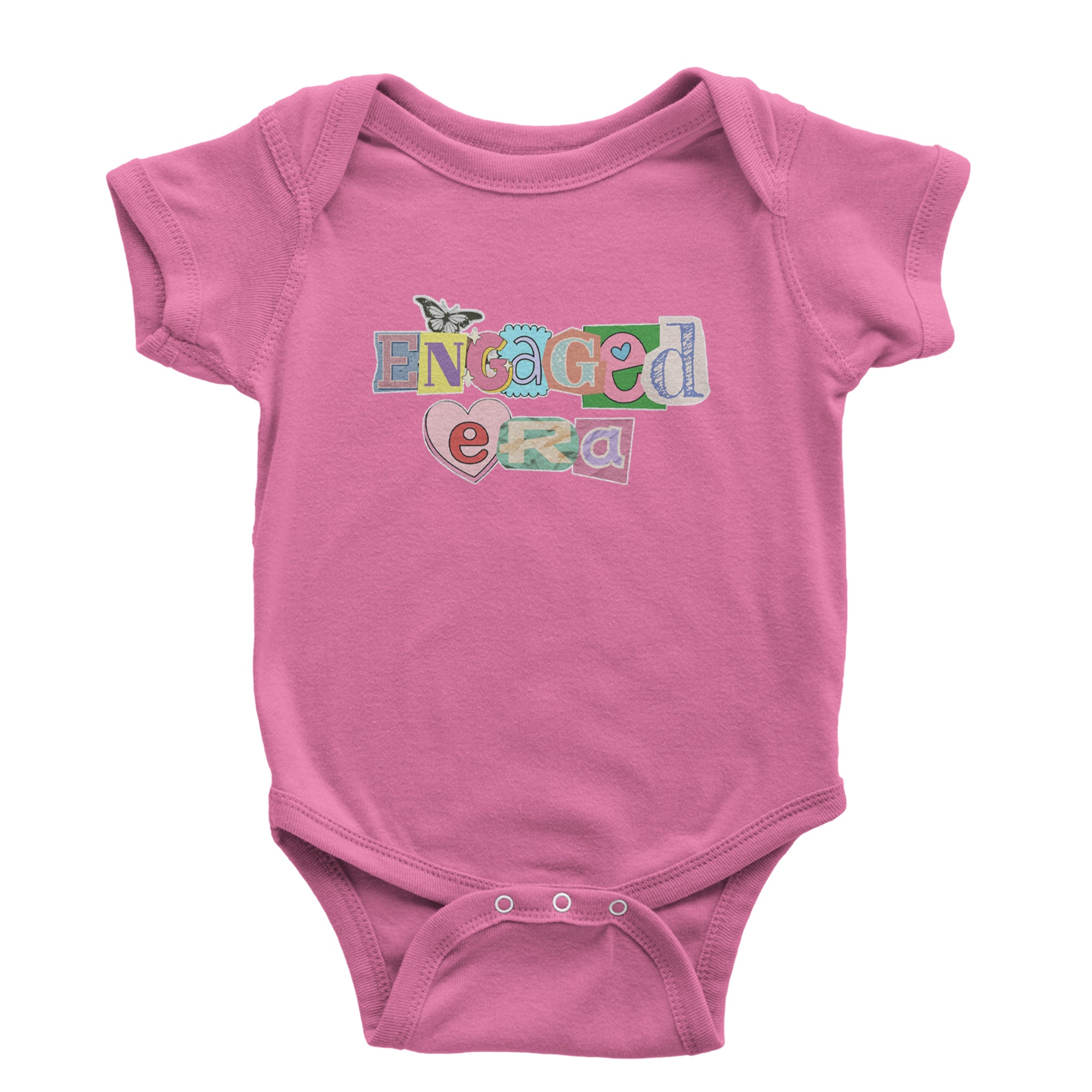 Engaged Era Aesthetic Retro Collage Design Infant One-Piece Romper Bodysuit Or Toddler T-shirt Raspberry
