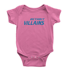 Detroit Villains Grit Football Infant One-Piece Romper Bodysuit Or Toddler T-shirt Raspberry