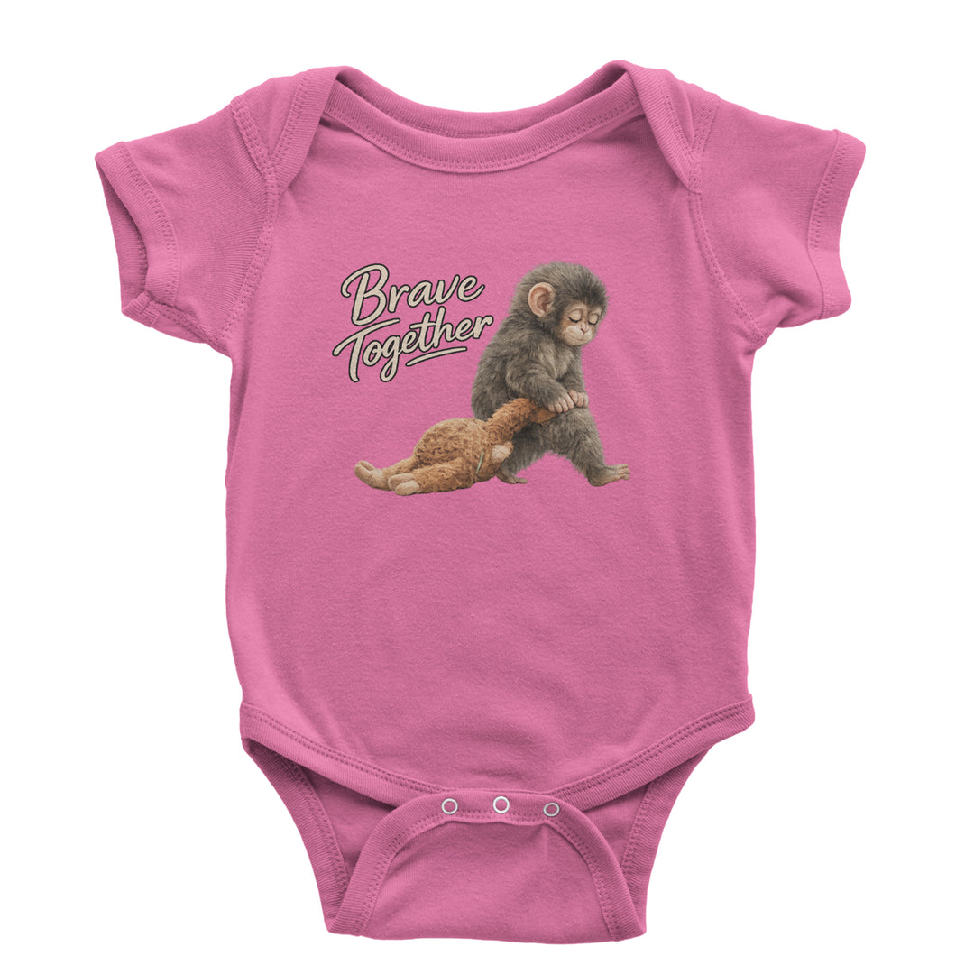 Punch Brave Together Stuffed Animal Infant One-Piece Romper Bodysuit Or Toddler T-shirt Raspberry