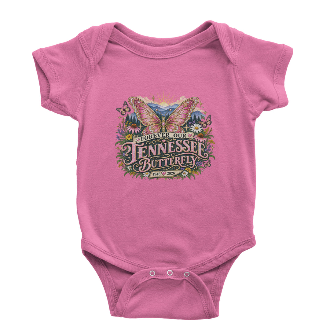 Forever Our Tennessee Butterfly Dolly Infant One-Piece Romper Bodysuit Or Toddler T-shirt Raspberry