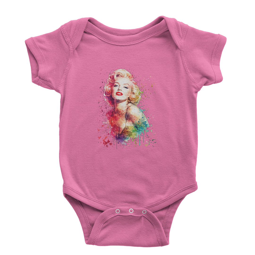 Mrs. Monroe Watercolors Bombshell Infant One-Piece Romper Bodysuit Or Toddler T-shirt Raspberry