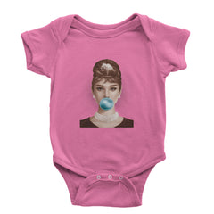 Audrey Hepburn Chewing Bubble Gum American Icon Infant One-Piece Romper Bodysuit Or Toddler T-shirt Raspberry