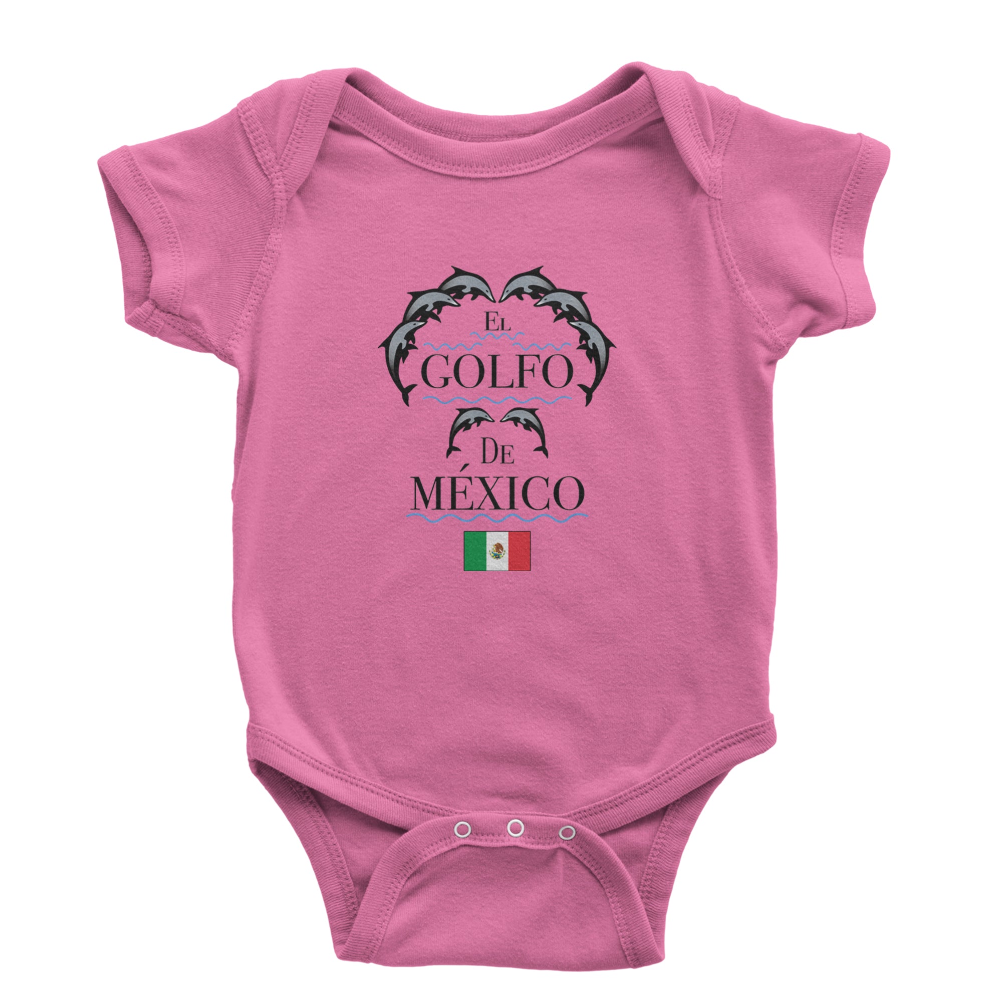 El Golfo De Mexico Dancing Dolphins Infant One-Piece Romper Bodysuit or Toddler T-shirt Raspberry