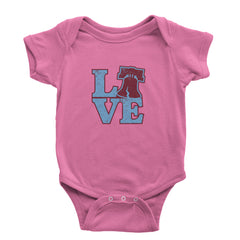 Love Philly Liberty Bell Infant One-Piece Romper Bodysuit Or Toddler T-shirt Raspberry