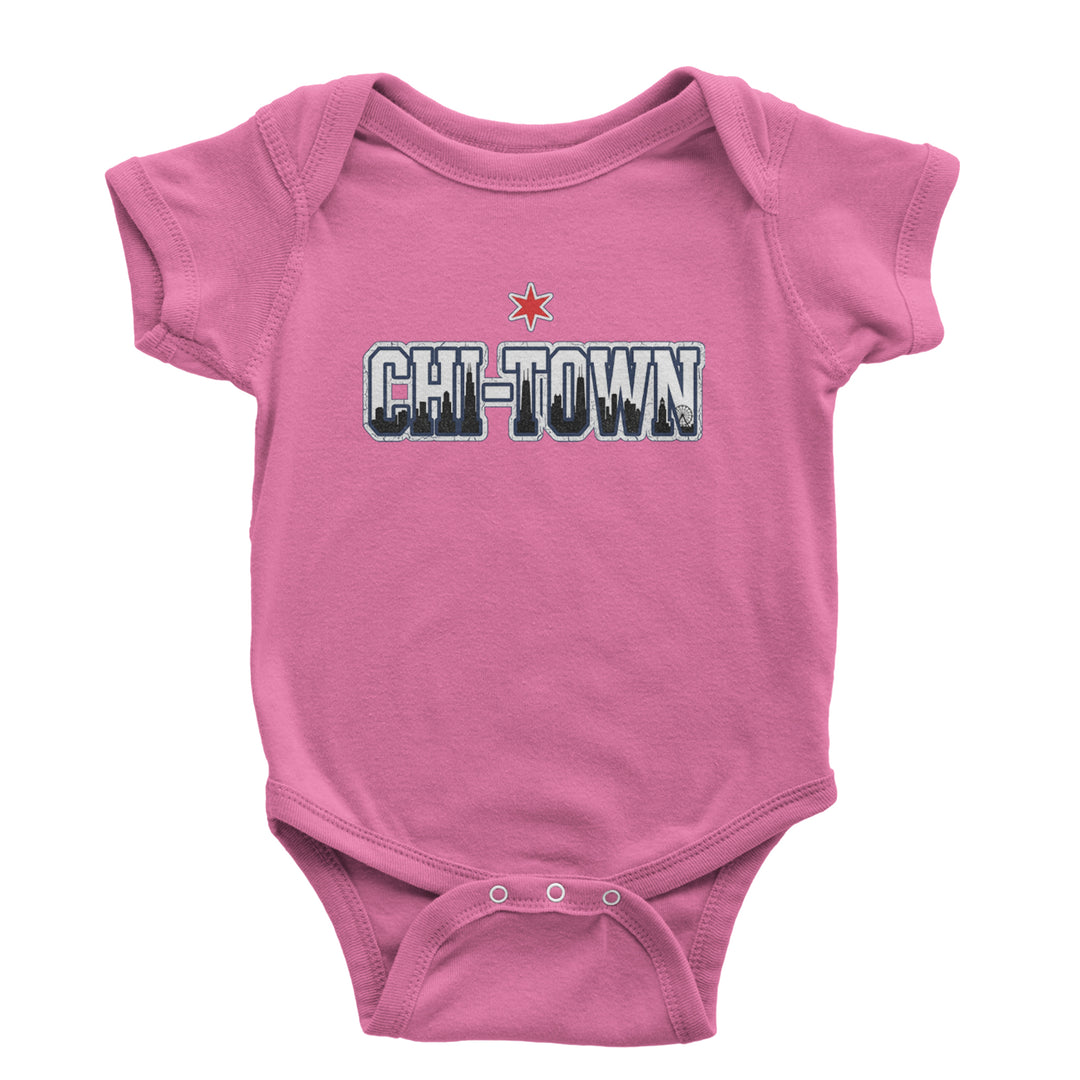 Chicago Chi-Town City Pride Infant One-Piece Romper Bodysuit Or Toddler T-shirt Raspberry