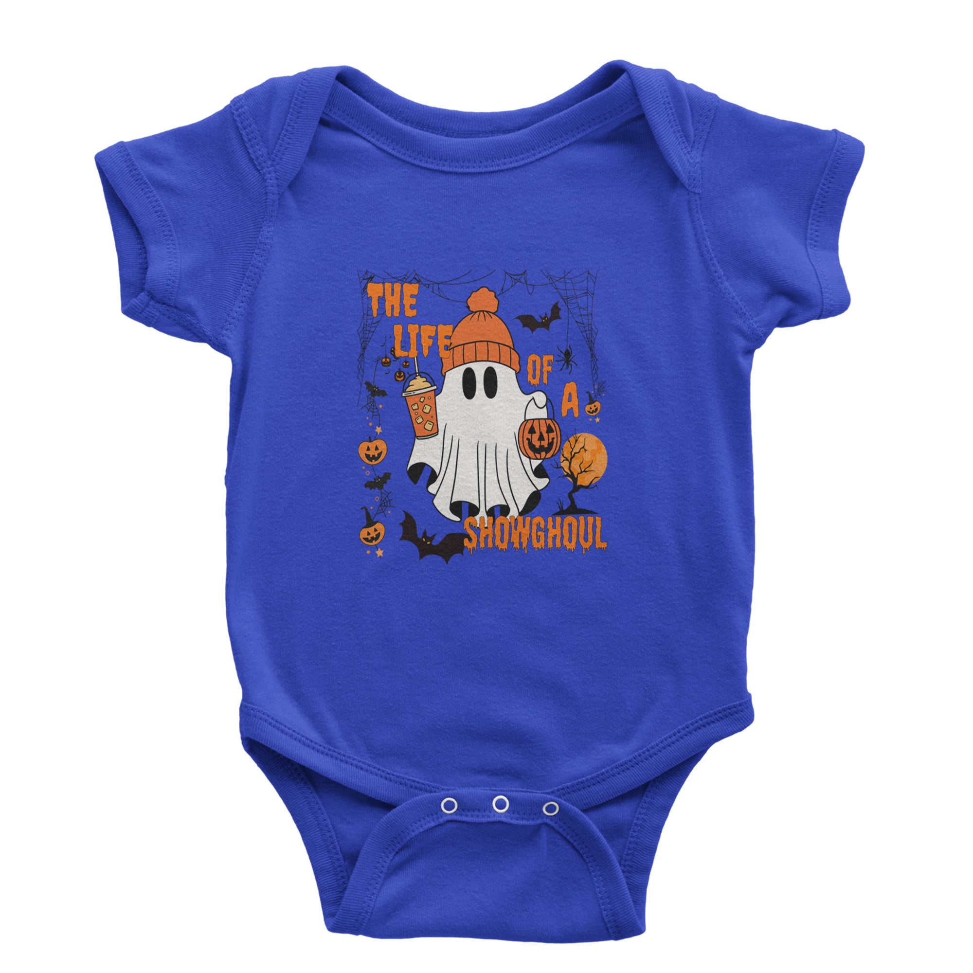 Life of a Showghoul Halloween Showgirl Vibes Infant One-Piece Romper Bodysuit or Toddler T-shirt Royal Blue
