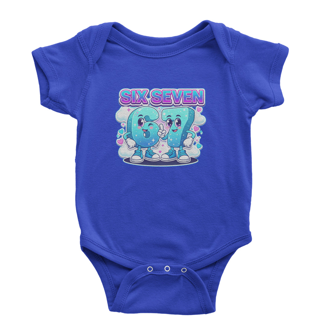 67 Six Seven Meme Kawaii Cloud Infant One-Piece Romper Bodysuit Or Toddler T-shirt Royal Blue