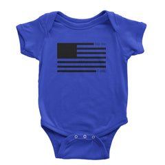 Redacted American Flag Infant One-Piece Romper Bodysuit or Toddler T-shirt Royal Blue
