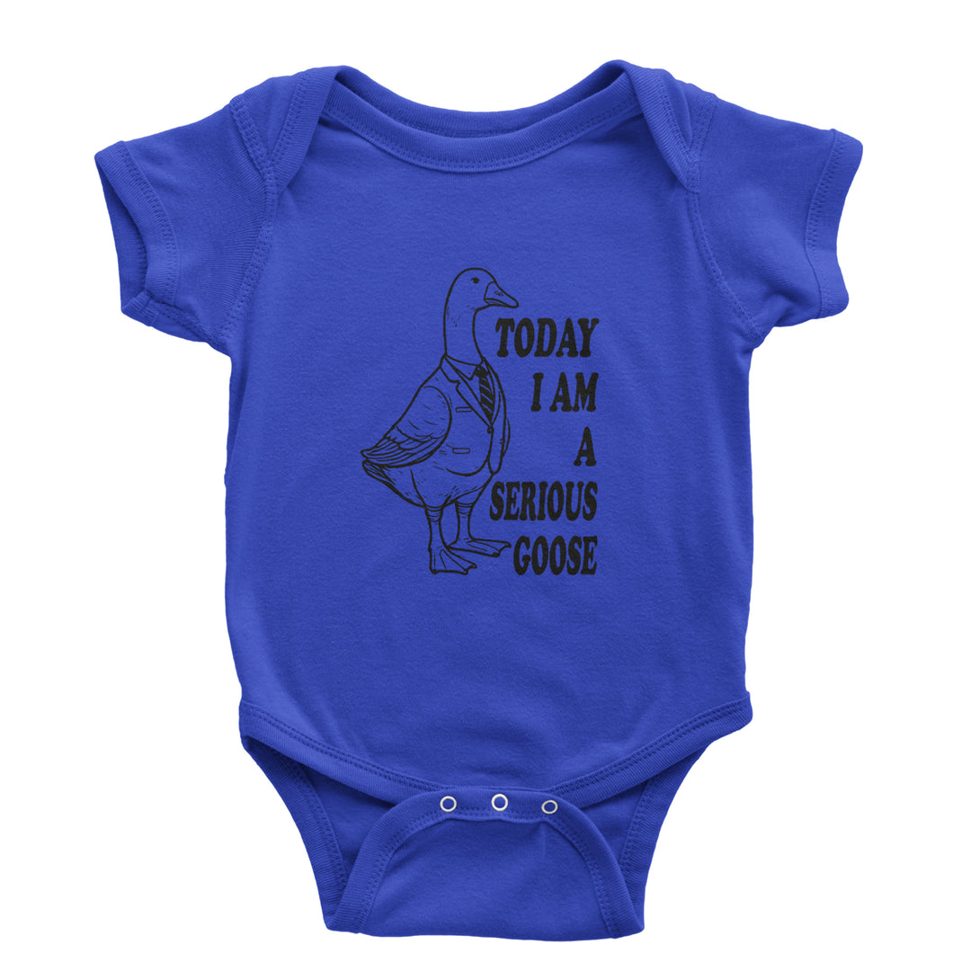 Today I Am A Serious Goose Infant One-Piece Romper Bodysuit or Toddler T-shirt Royal Blue