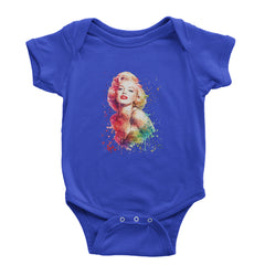 Mrs. Monroe Watercolors Bombshell Infant One-Piece Romper Bodysuit Or Toddler T-shirt Royal Blue