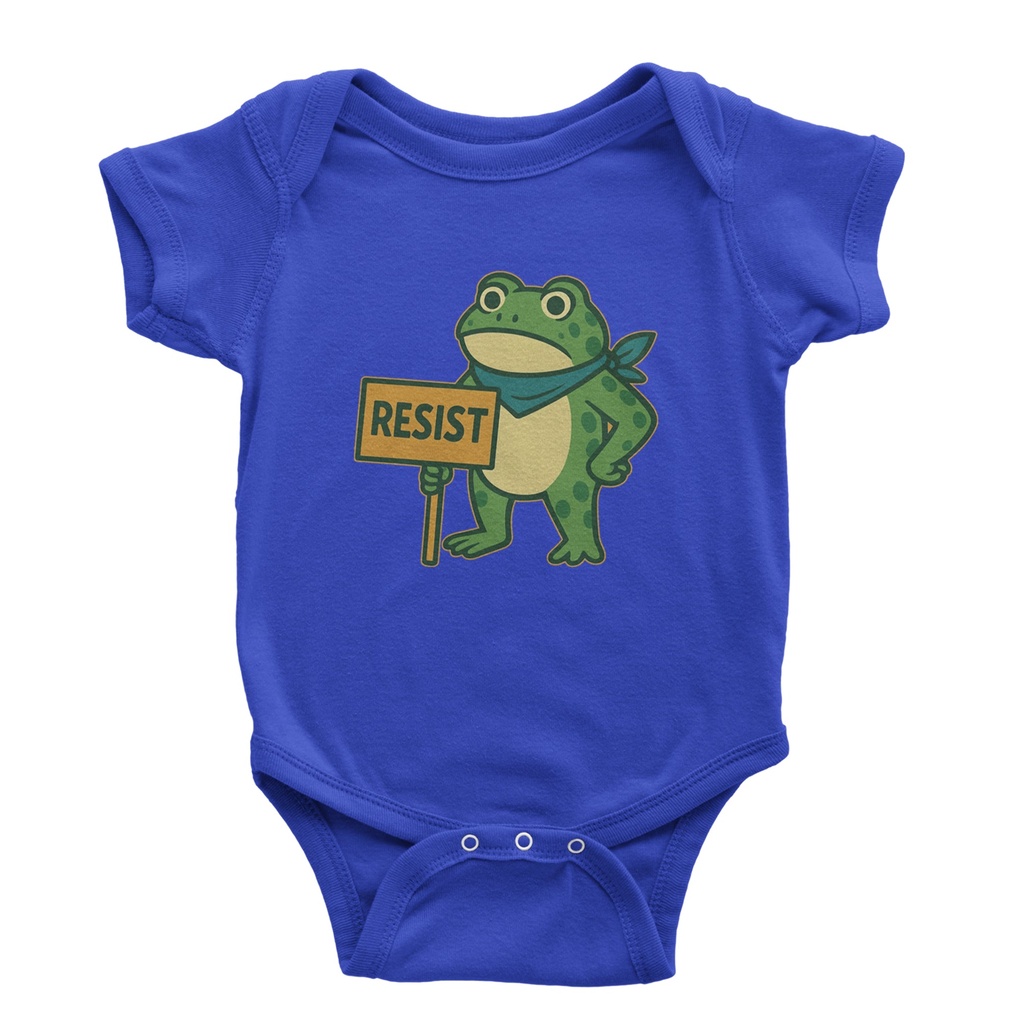 Sign Resist Meme Frog Protest Infant One-Piece Romper Bodysuit Or Toddler T-shirt Royal Blue