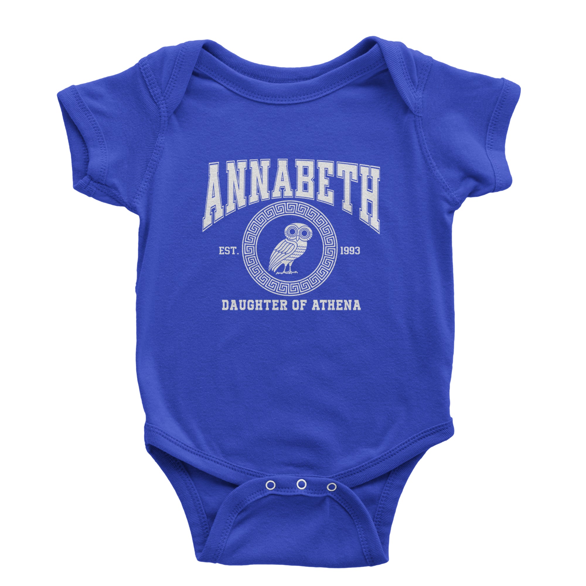 Annabeth Daughter of Athena Owl Wisdom Infant One-Piece Romper Bodysuit Or Toddler T-shirt Royal Blue