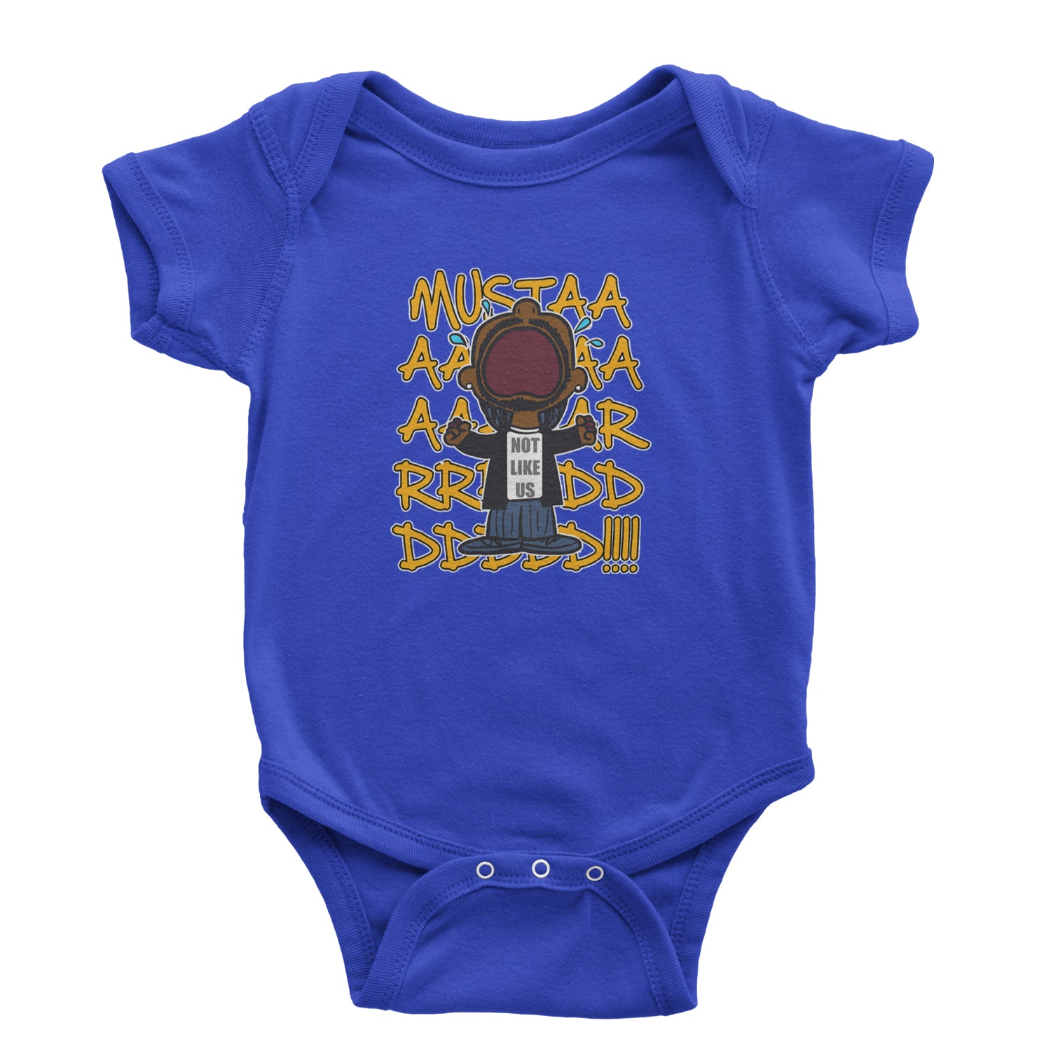 MUSTARD! Not Like Us Tv Off Infant One-Piece Romper Bodysuit Or Toddler T-shirt Royal Blue