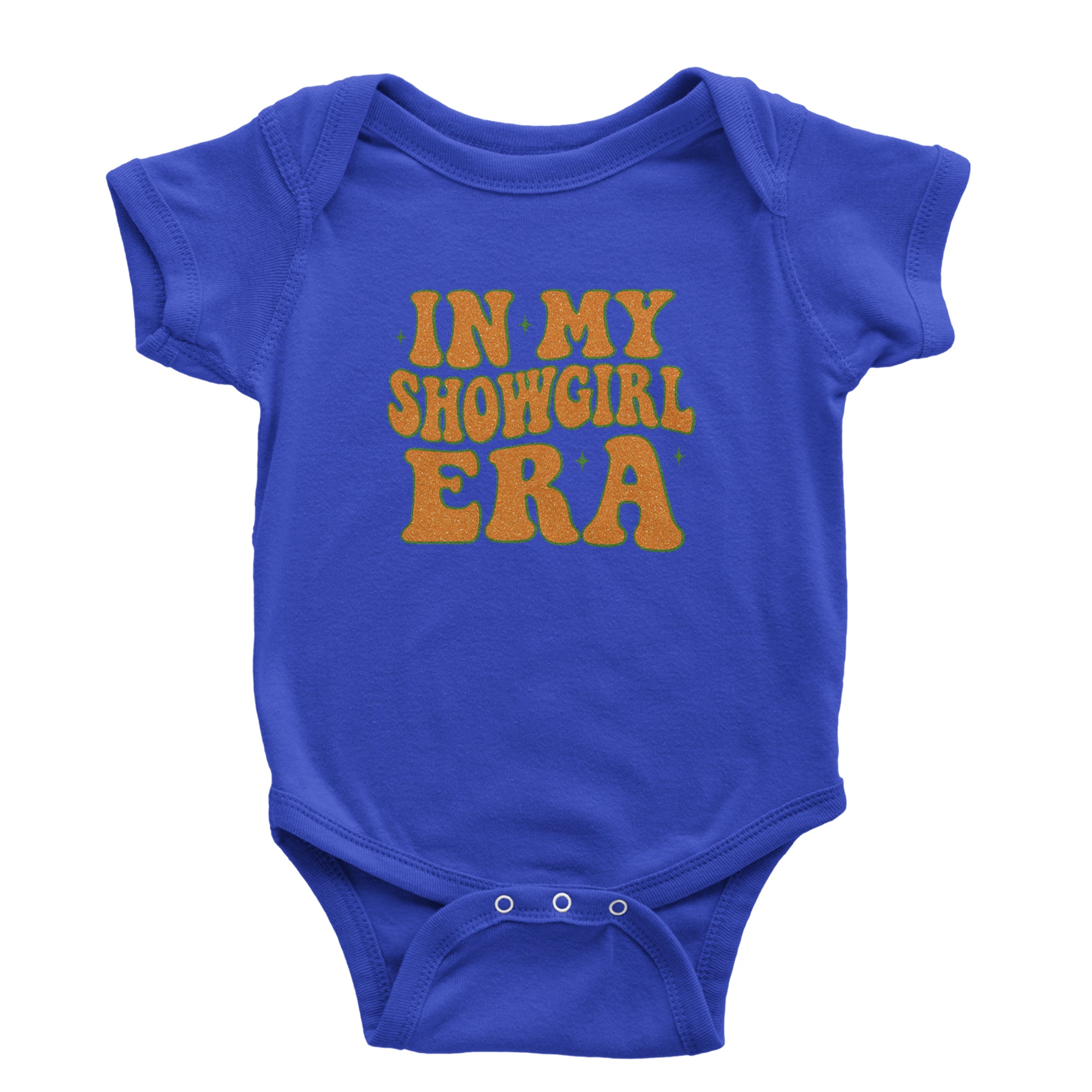 In My Showgirl Era Retro Infant One-Piece Romper Bodysuit Or Toddler T-shirt Royal Blue
