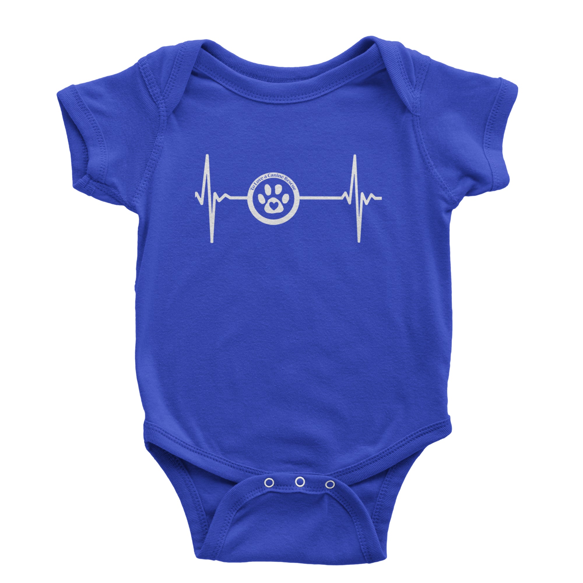 TLC Rescue Heartbeat Infant One-Piece Romper Bodysuit Or Toddler T-shirt Royal Blue