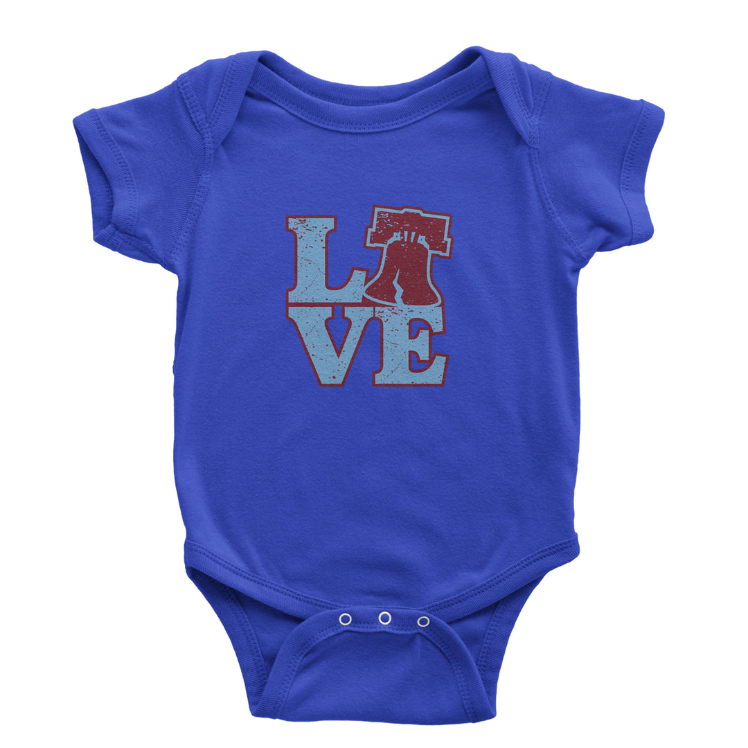 Love Philly Liberty Bell Infant One-Piece Romper Bodysuit Or Toddler T-shirt Royal Blue