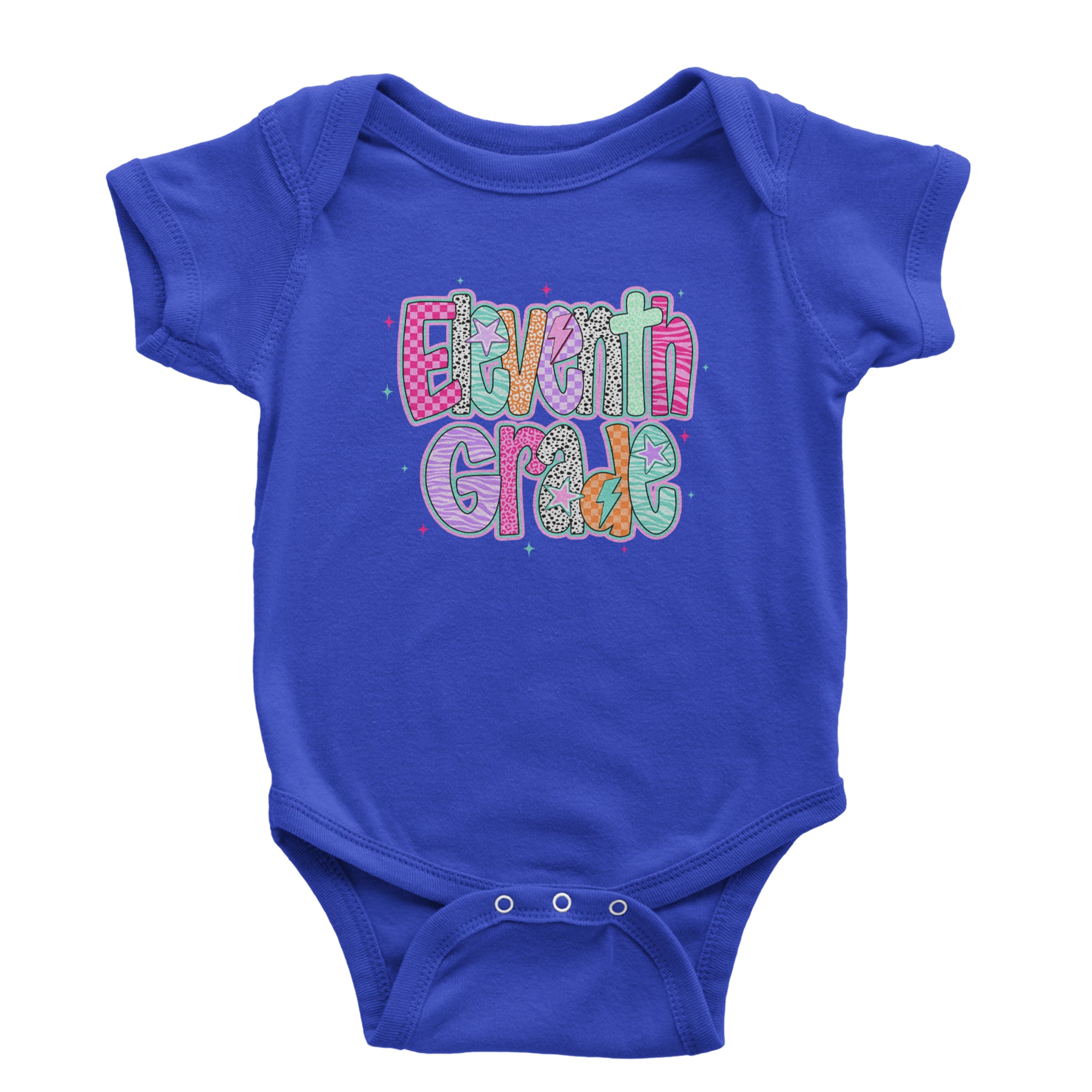 Eleventh Grade Extra Colorful Back to School Infant One-Piece Romper Bodysuit Or Toddler T-shirt Royal Blue