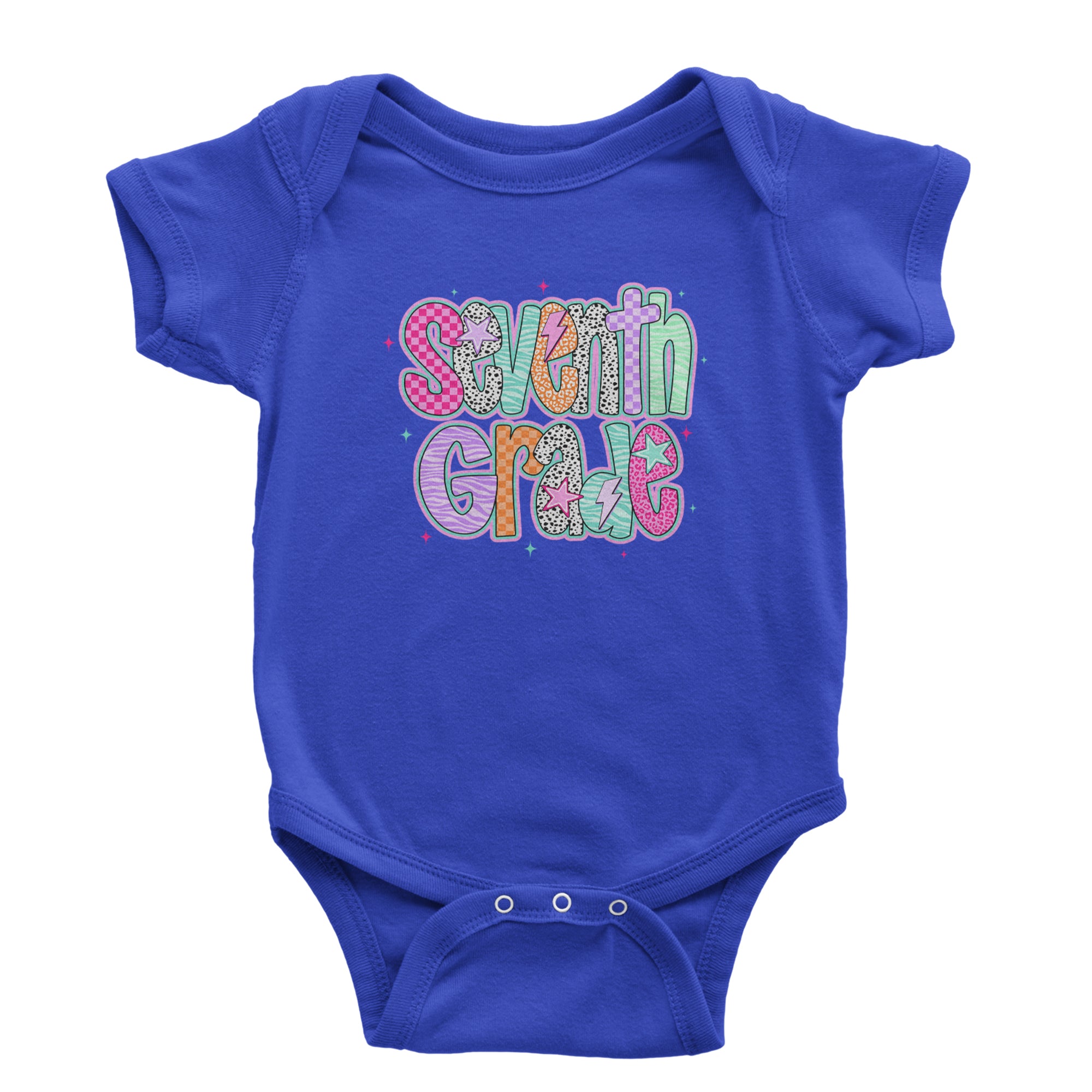 Seventh Grade Swagger Colorful Back to School Infant One-Piece Romper Bodysuit Or Toddler T-shirt Royal Blue
