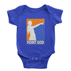 Point God Cunningham Basketball Pointing Meme  Infant One-Piece Romper Bodysuit Or Toddler T-shirt Royal Blue