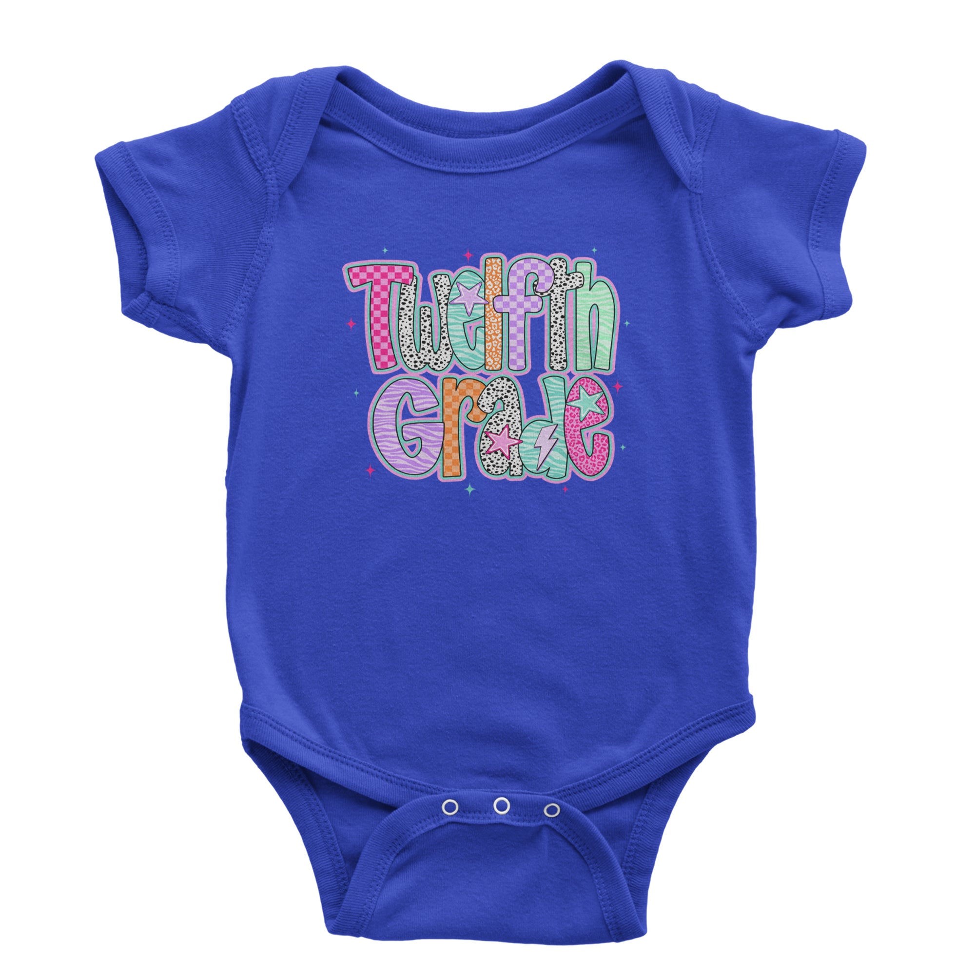 Senior Year Colorful Back to School Infant One-Piece Romper Bodysuit Or Toddler T-shirt Royal Blue
