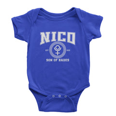 Nico Son of Hades Underworld Crest Infant One-Piece Romper Bodysuit Or Toddler T-shirt Royal Blue