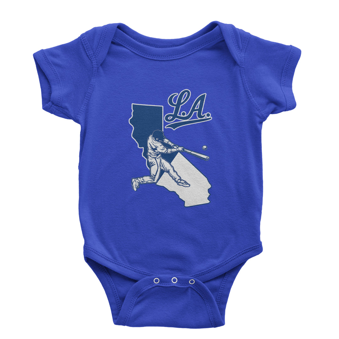 Los Angeles Baseball Batter Up Infant One-Piece Romper Bodysuit Or Toddler T-shirt Royal Blue