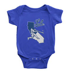 Los Angeles Baseball Batter Up Infant One-Piece Romper Bodysuit Or Toddler T-shirt Royal Blue
