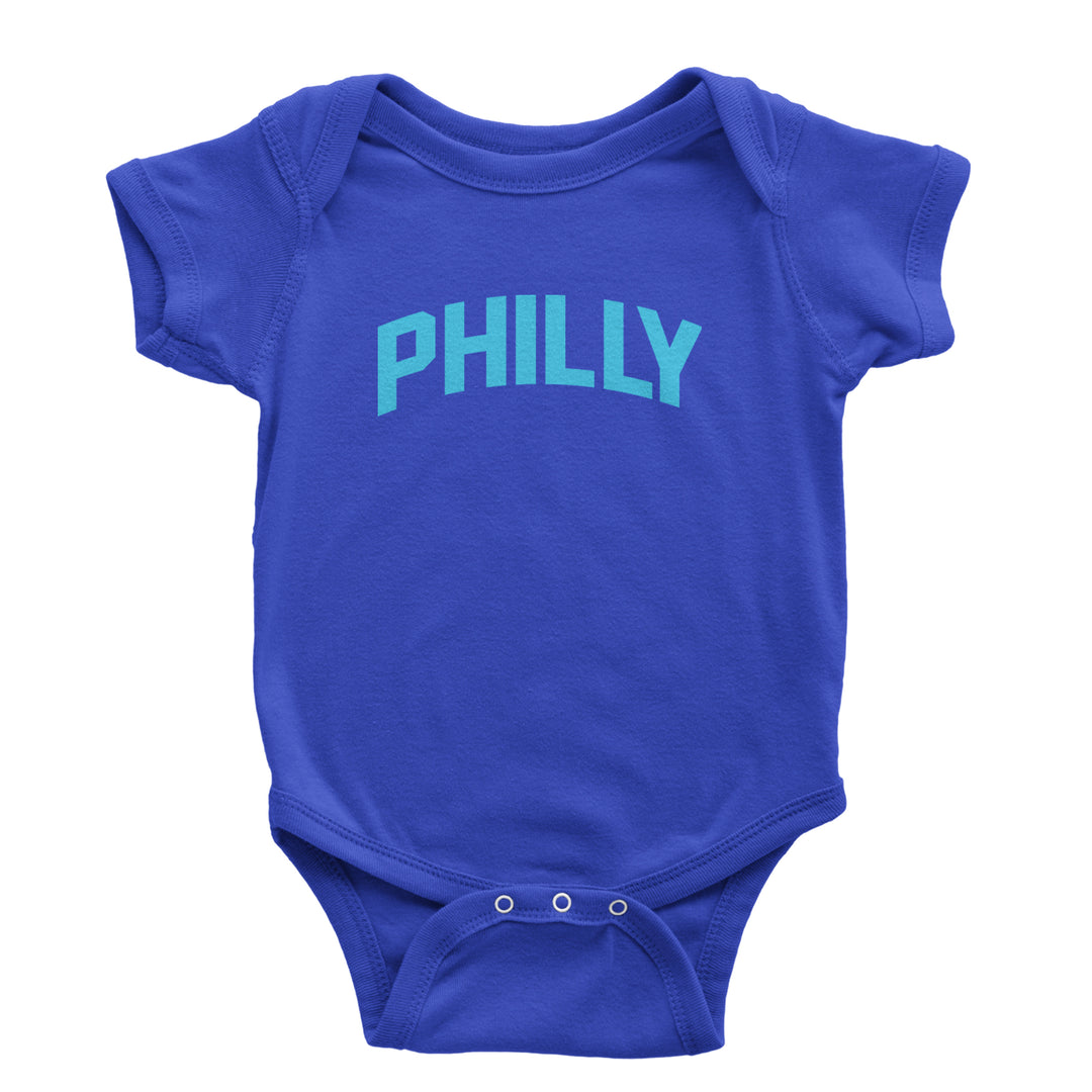 Philly Philadelphia Pride graphic on Onesie and Toddler T-Shirt in Royal Blue