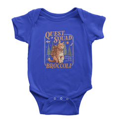 Quest Squad Broccoli Cat Fantasy Reader  Infant One-Piece Romper Bodysuit Or Toddler T-shirt Royal Blue