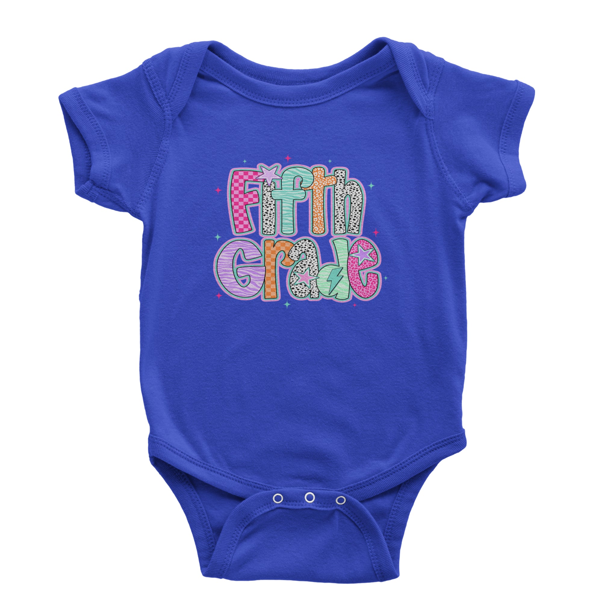 Fifth Grade Fly Colorful Back to School Infant One-Piece Romper Bodysuit Or Toddler T-shirt Royal Blue