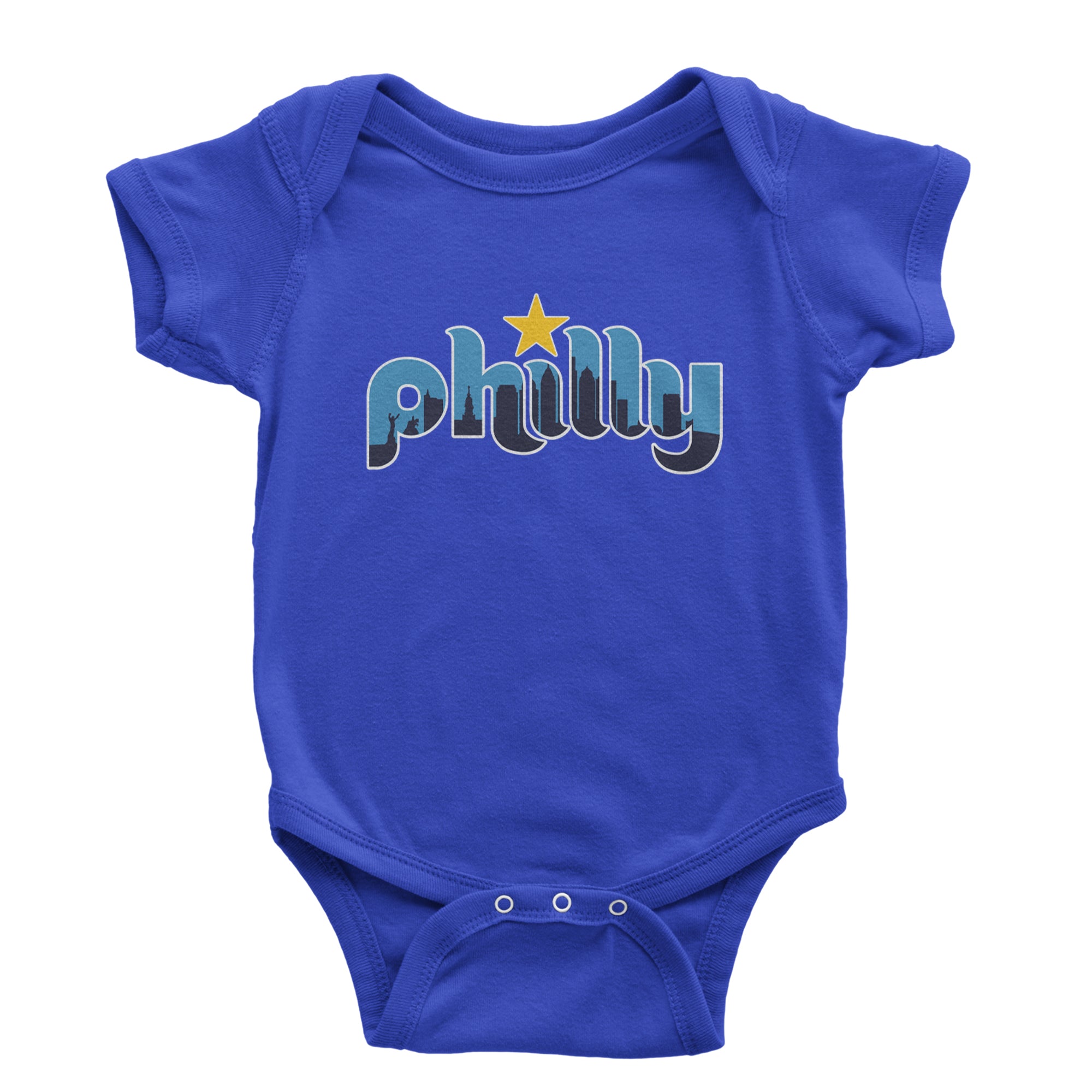 Skyline Philly Philadelphia Infant One-Piece Romper Bodysuit Or Toddler T-shirt Royal Blue