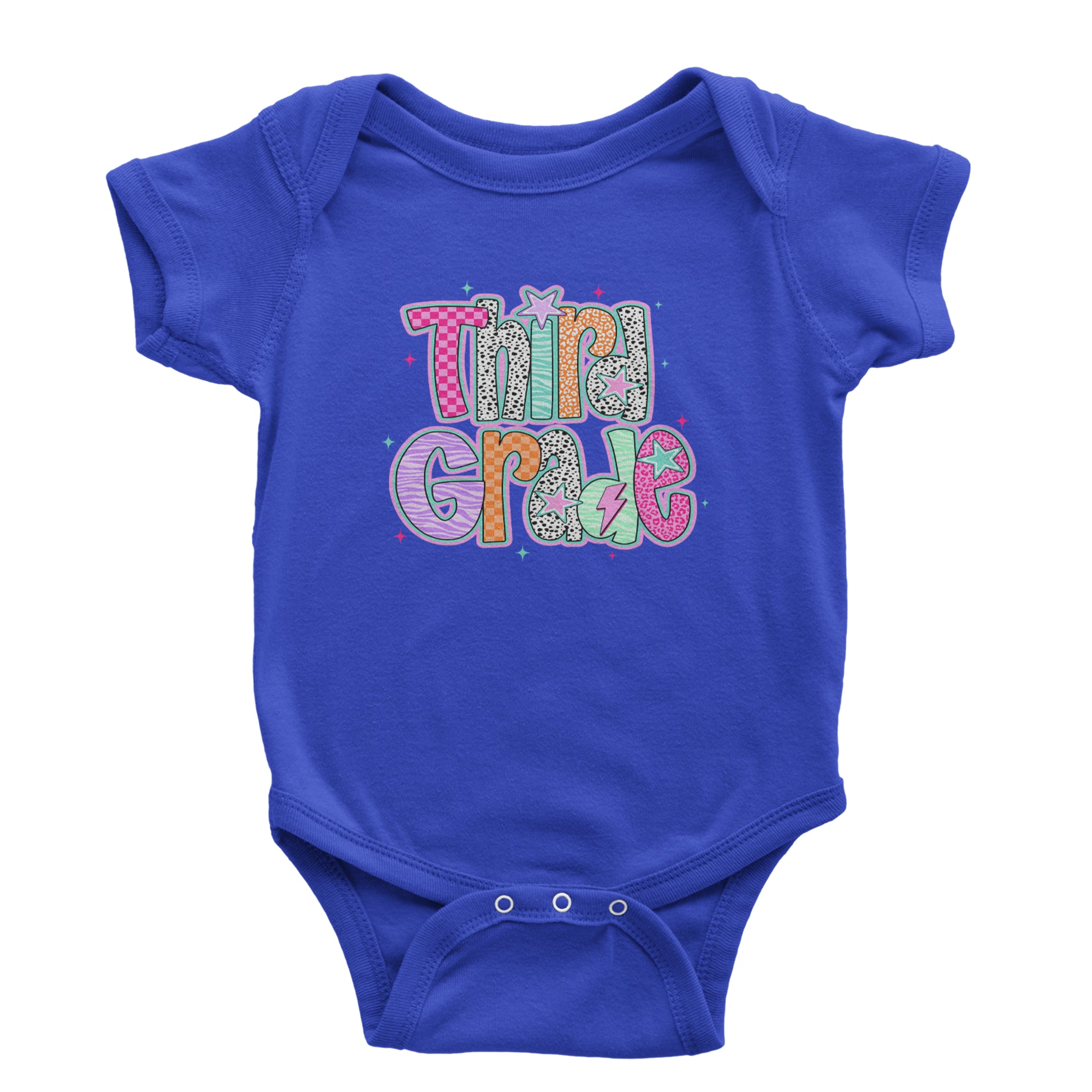Third Grade Thunder Colorful Back to School Infant One-Piece Romper Bodysuit Or Toddler T-shirt Royal Blue