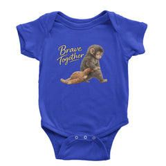 Punch Brave Together Stuffed Animal Infant One-Piece Romper Bodysuit Or Toddler T-shirt Royal Blue