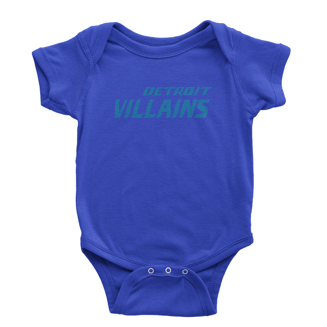 Detroit Villains Grit Football Infant One-Piece Romper Bodysuit Or Toddler T-shirt Royal Blue