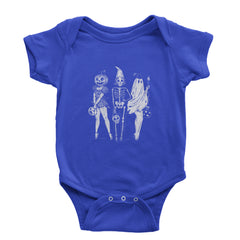Vintage Spooky Squad Pinup Halloween Design Infant One-Piece Romper Bodysuit Or Toddler T-shirt Royal Blue