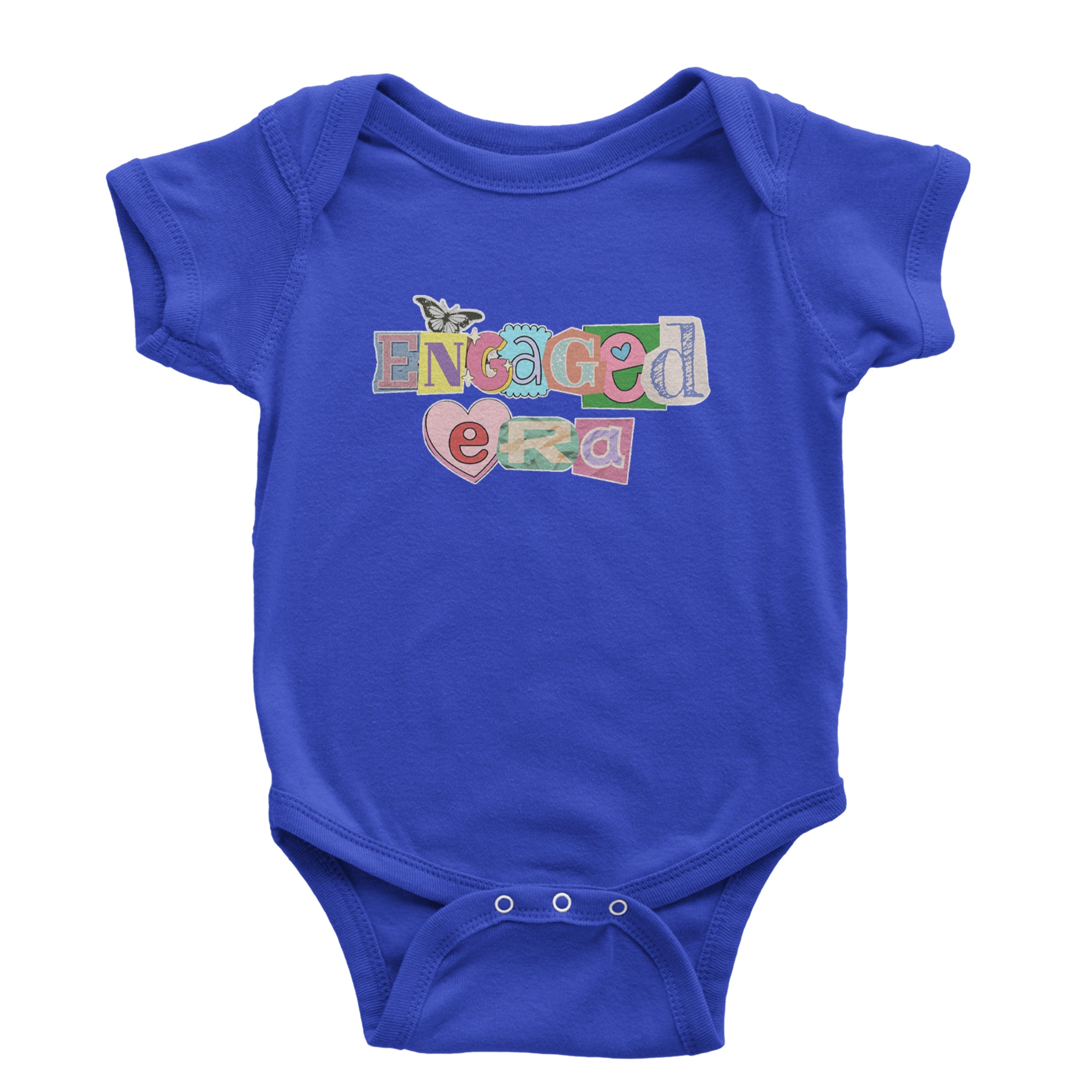 Engaged Era Aesthetic Retro Collage Design Infant One-Piece Romper Bodysuit Or Toddler T-shirt Royal Blue