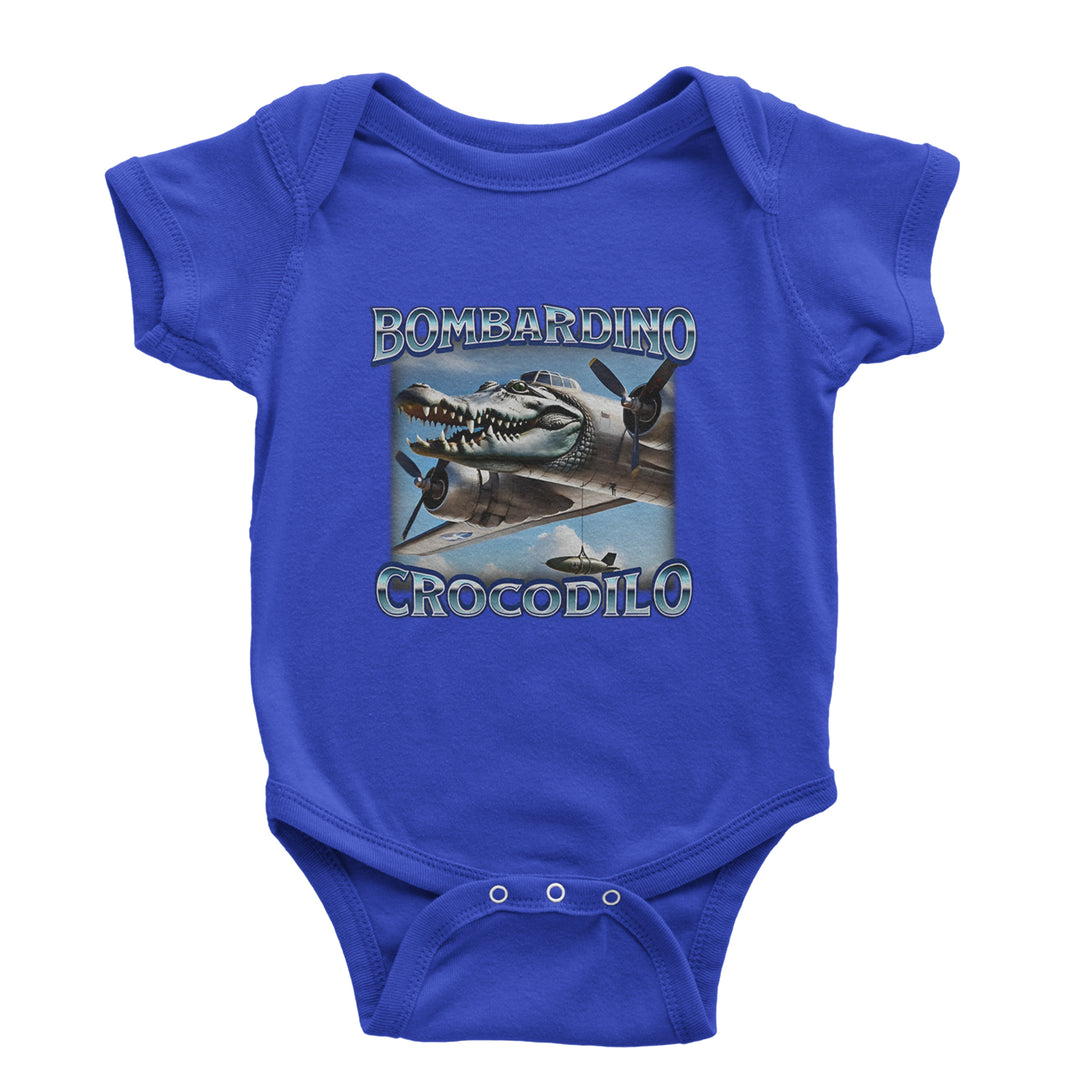 Bombardino Crocodilo Brainrot Infant One-Piece Romper Bodysuit Or Toddler T-shirt Royal Blue