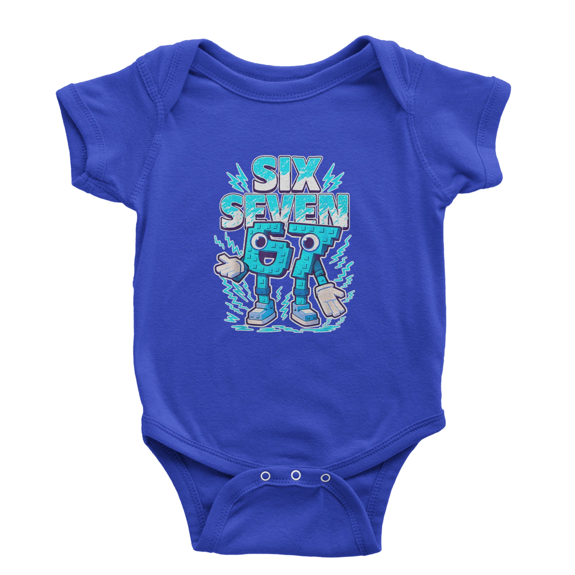 67 Brainrot Meme Slang Infant One-Piece Romper Bodysuit Or Toddler T-shirt Royal Blue