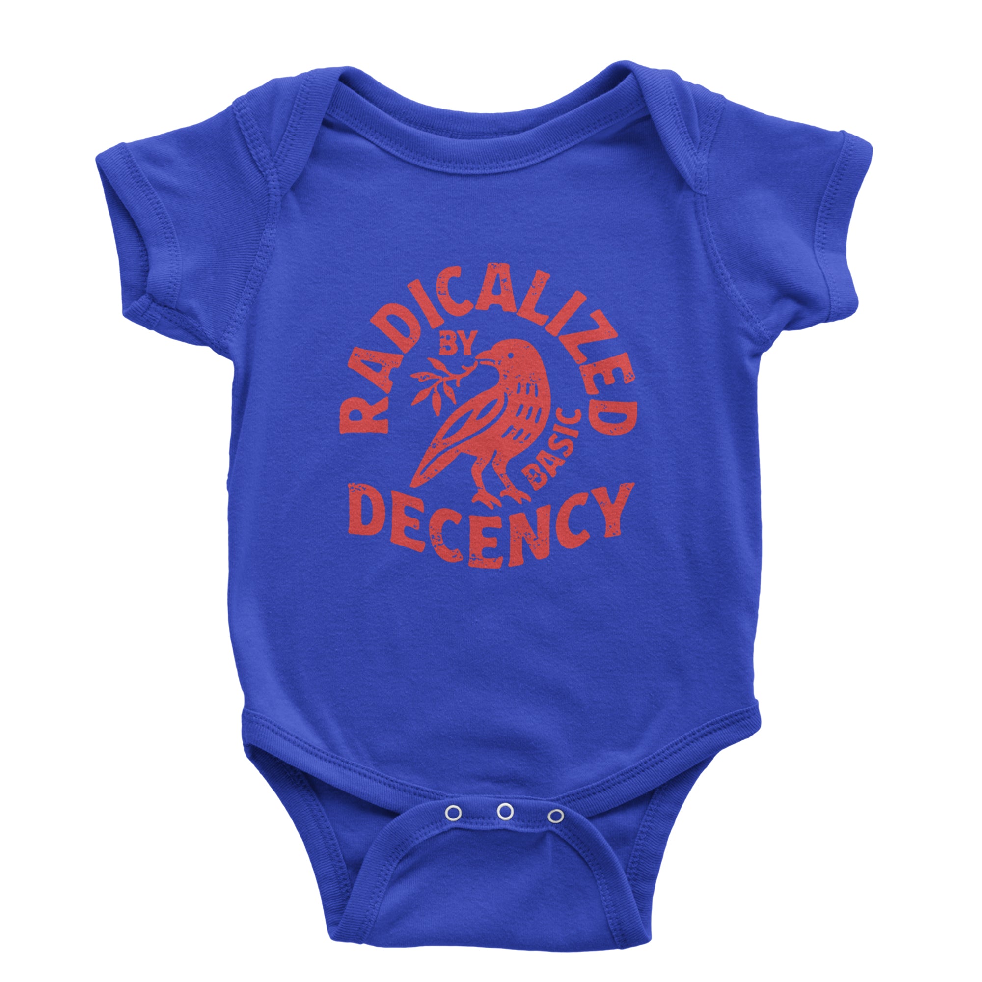 Radicalized by Basic Decency Dove Protest Statement Infant One-Piece Romper Bodysuit Or Toddler T-shirt Royal Blue