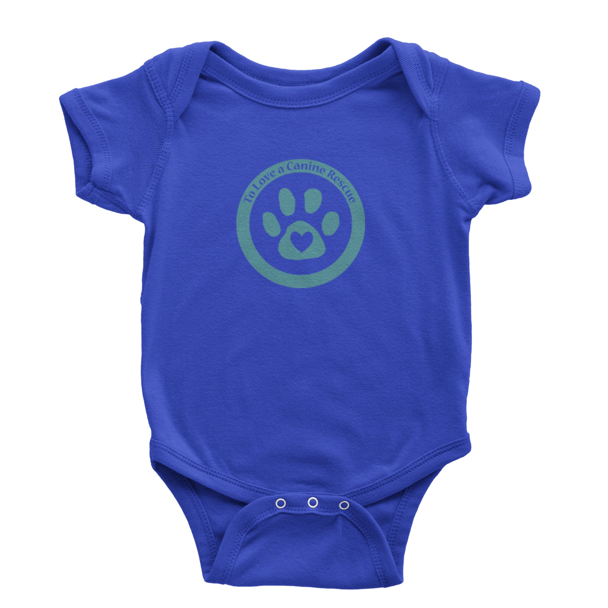 TLC To Love a Canine Dog Rescue Teal Infant One-Piece Romper Bodysuit Or Toddler T-shirt Royal Blue