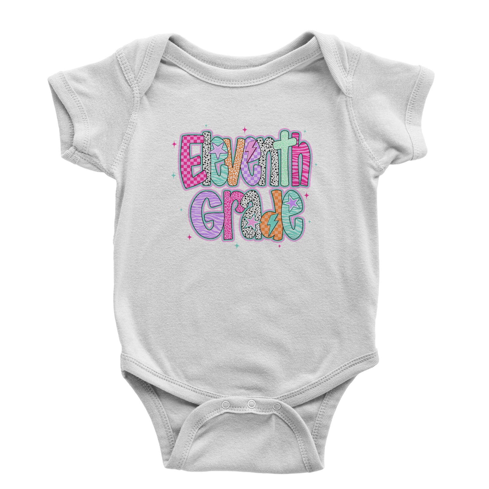Eleventh Grade Extra Colorful Back to School Infant One-Piece Romper Bodysuit Or Toddler T-shirt Black
