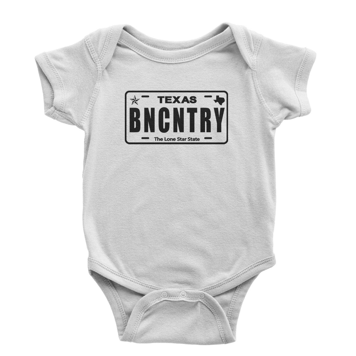 Texas License Plate BNCNTRY Infant One-Piece Romper Bodysuit Or Toddler T-shirt White