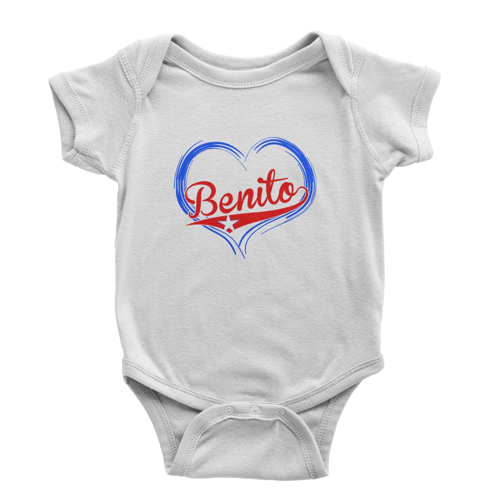 Benito Heart Puerto Rico Infant One-Piece Romper Bodysuit or Toddler T-shirt White