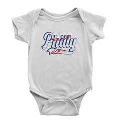 Philly Baseball Stitching Infant One-Piece Romper Bodysuit Or Toddler T-shirt White