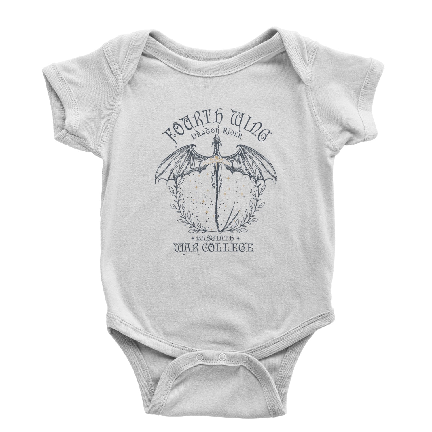 Fourth Wing Dragon Rider Vintage Basgiath War College Infant One-Piece Romper Bodysuit or Toddler T-shirt White